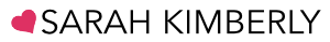 The logo, which reads, "Sarah Kimberly" with a heart icon